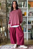 Sunday Morning Chill Sweatshirt Burgundy & Pink
